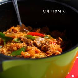韩式泡菜豆芽牛肉焖饭的做法[图]