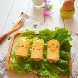 卡通芝士肉松饭团的做法[图]