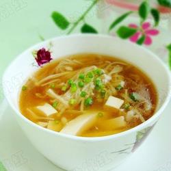 金针菇豆腐肉片汤的做法[图]