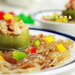 彩蔬肉末丝瓜盅的做法[图]