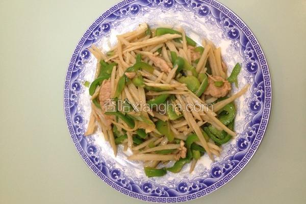 莲藕青椒炒肉片