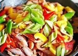 彩椒麻油北极虾的做法图解3