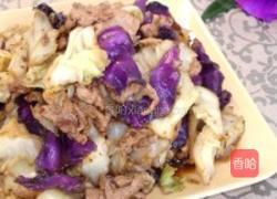 双色包菜肉片的做法图解8