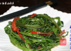 椒丝腐乳通菜的做法图解4