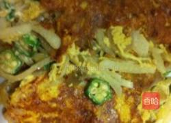 白萝卜榨菜秋葵鸡蛋饼的做法图解7