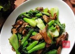 元蘑炒油菜的做法图解4