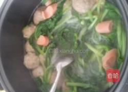 小白菜粉丝贡丸汤的做法图解5