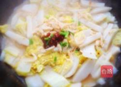 豆瓣娃娃菜煮年糕的做法图解3