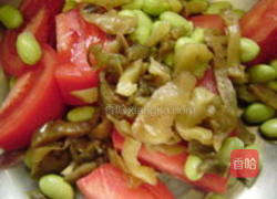 番茄榨菜毛豆子蛋汤的做法图解1