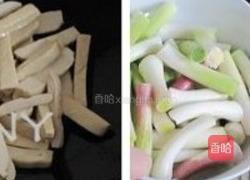 青蒜蛋皮炒香干的做法图解7