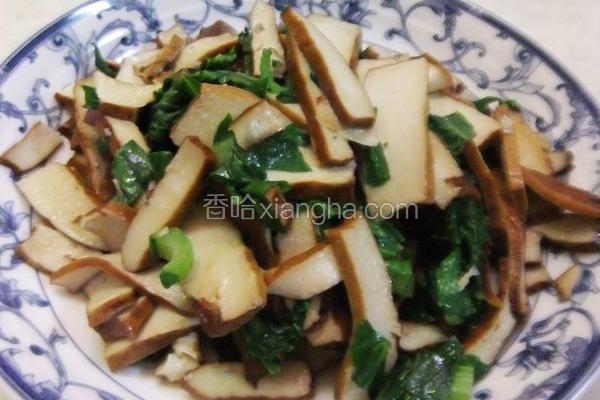 菜叶炒豆干