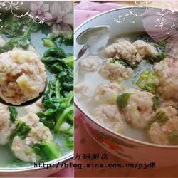 小白菜肉丸汤的做法[图]