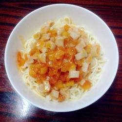 番茄虾饺意面的做法[图]