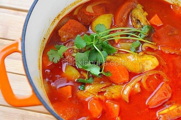 红咖喱鸡肉炖杂蔬