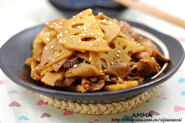 五花肉炒藕片