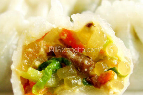 水晶素菜饺