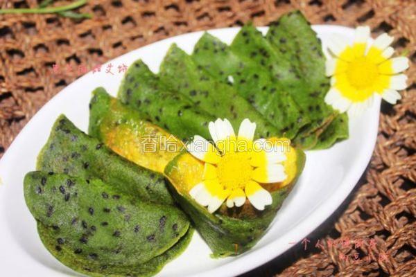 黑芝麻甜艾饼