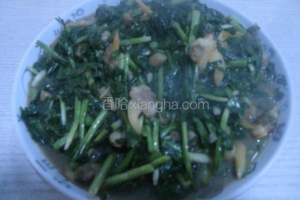 黄蚬子炒韭菜