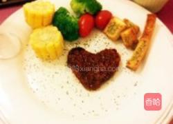 心形牛排的做法图解3