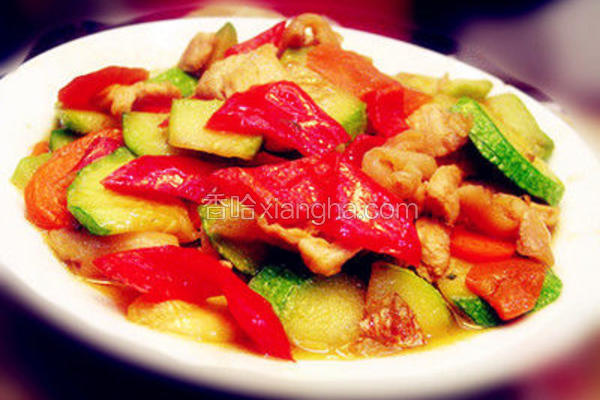 西葫芦炒鸡脯肉