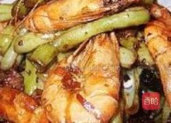 扁豆炒虾的做法图解4