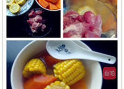 青红萝卜粟米排骨汤的做法图解1