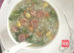 早餐干贝发菜粥的做法图解4