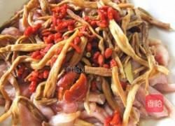 黄花菜蒸鳄鱼肉的做法图解4