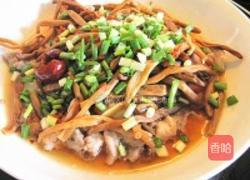 黄花菜蒸鳄鱼肉的做法图解6