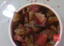 红薯粉炒腊肉的做法图解4