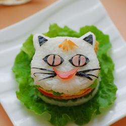 黑白双猫童趣米汉堡的做法[图]
