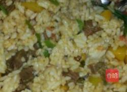 南瓜牛肉咖喱炒饭的做法图解5