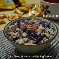 紫包菜腊肠炒饭的做法[图]