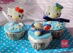 hello kitty翻糖蛋糕与杯子蛋糕的做法图解1