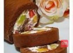 巧克力水果蛋糕卷的做法图解8