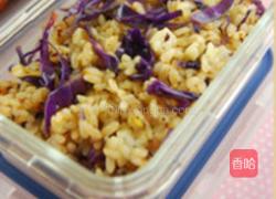 紫甘蓝肉酱炒饭的做法图解4