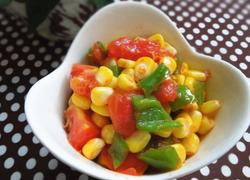 番茄炒玉米粒