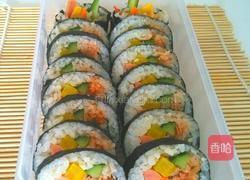 金枪鱼辣白菜紫菜包饭的做法图解11