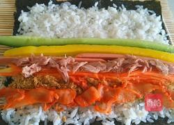 金枪鱼辣白菜紫菜包饭的做法图解8