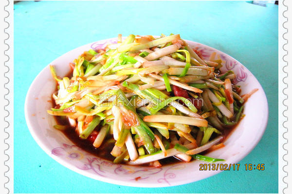 肉丝炒蒜黄