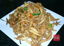 肉丝炒真姬菇的做法图解14