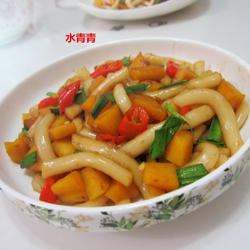 南瓜丁炒粉条的做法[图]
