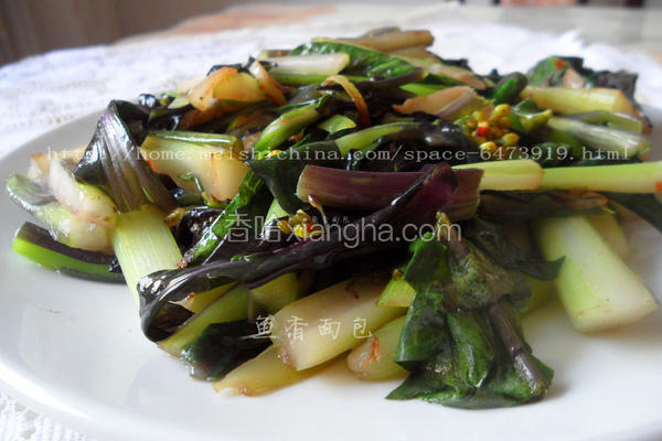 清炒红菜薹