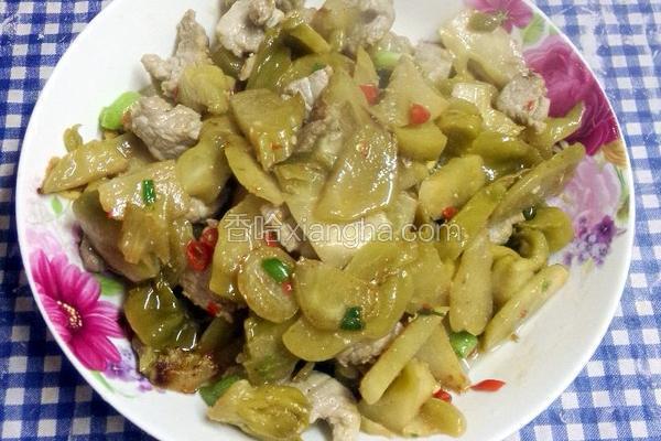 雪菜心炒肉片
