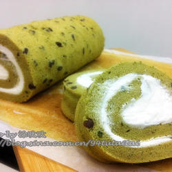 蜜豆抹茶奶油卷的做法[图]