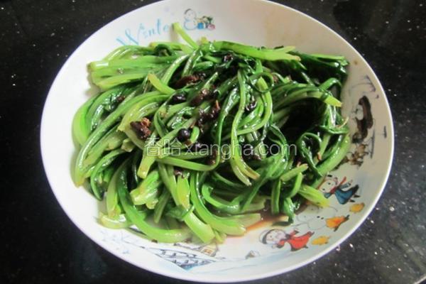 鲮鱼豆豉炒油麦菜