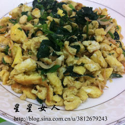 芹菜叶虾米炒鸡蛋的做法[图]