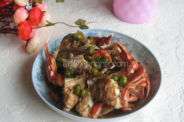 花蟹炒毛豆