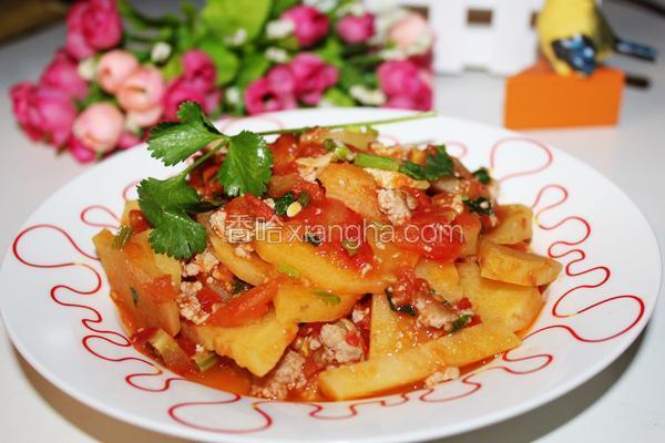 番茄肉末焖土豆