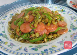 咸豆角炒肉花肠的做法图解10